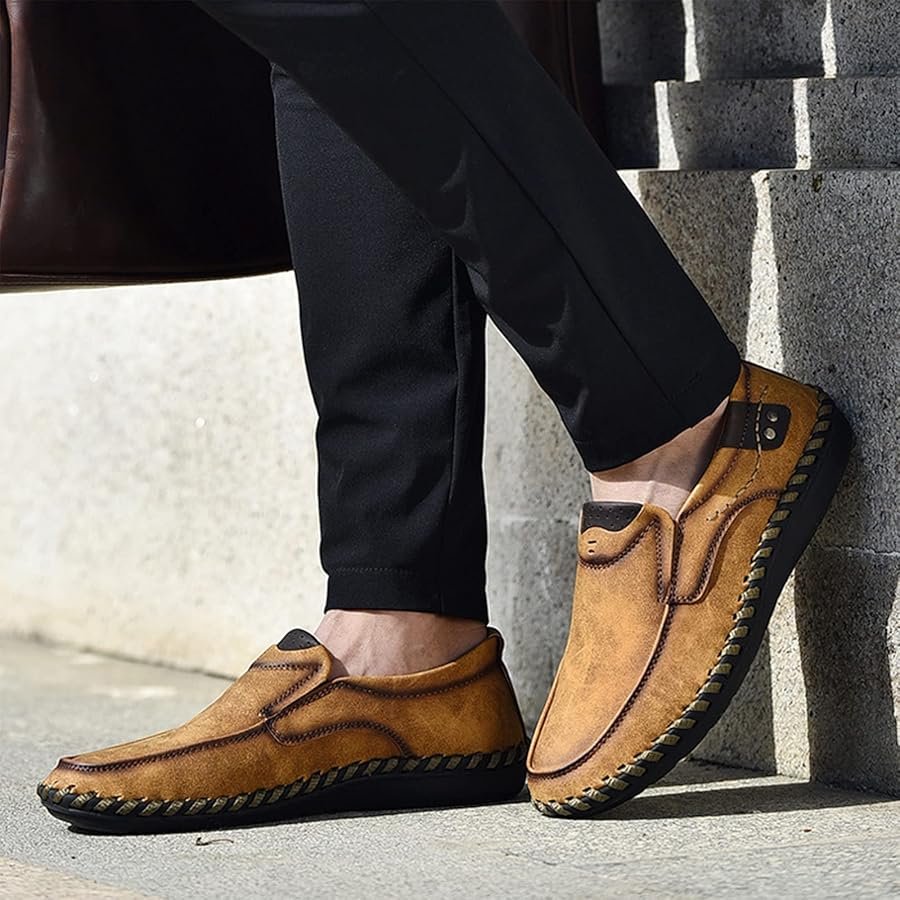 Hoefirm Mocassins Homme Chaussures Plat en Cuir ...