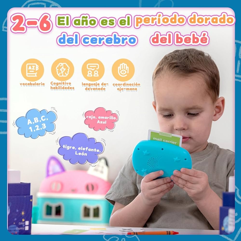 HOMESTEC Cartes Flash parlantes, Jeu éducatif Audible pour ...