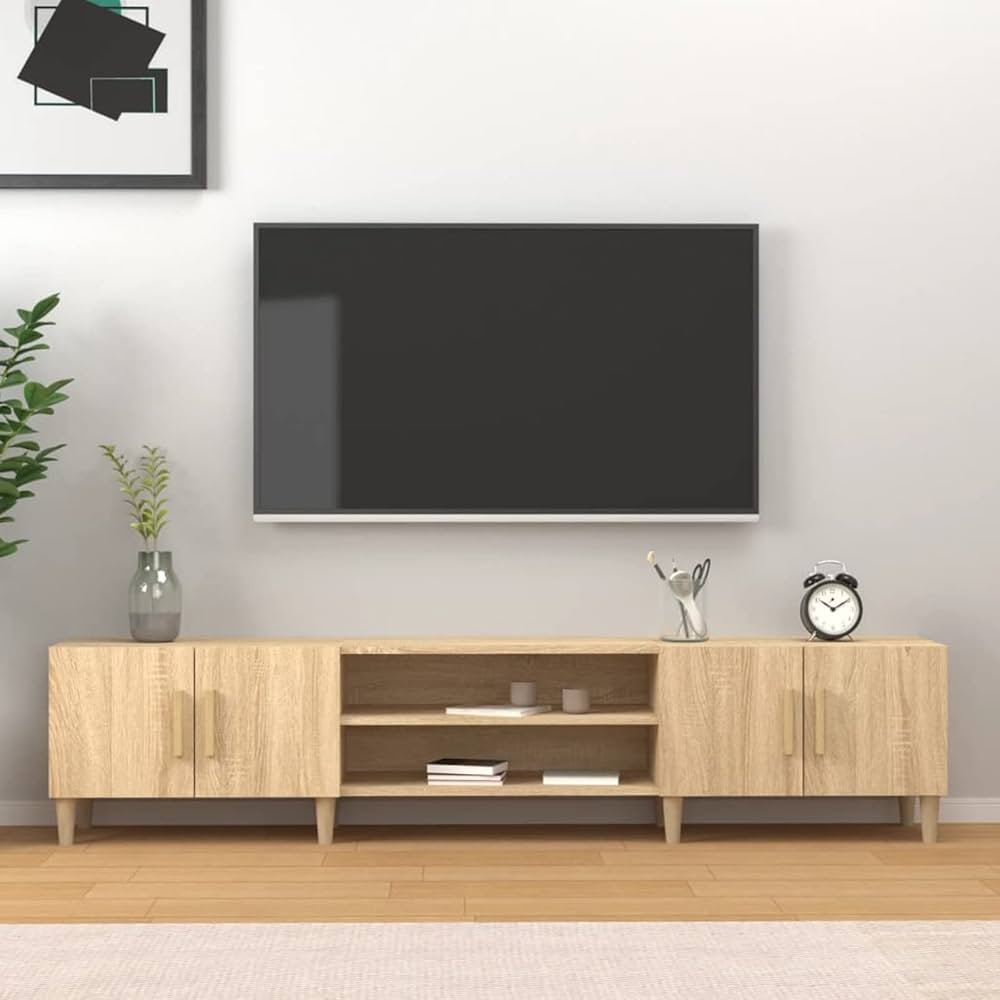 Homgoday Sonoma Oak TV Furniture 180x31.5x40cm Engineered ...