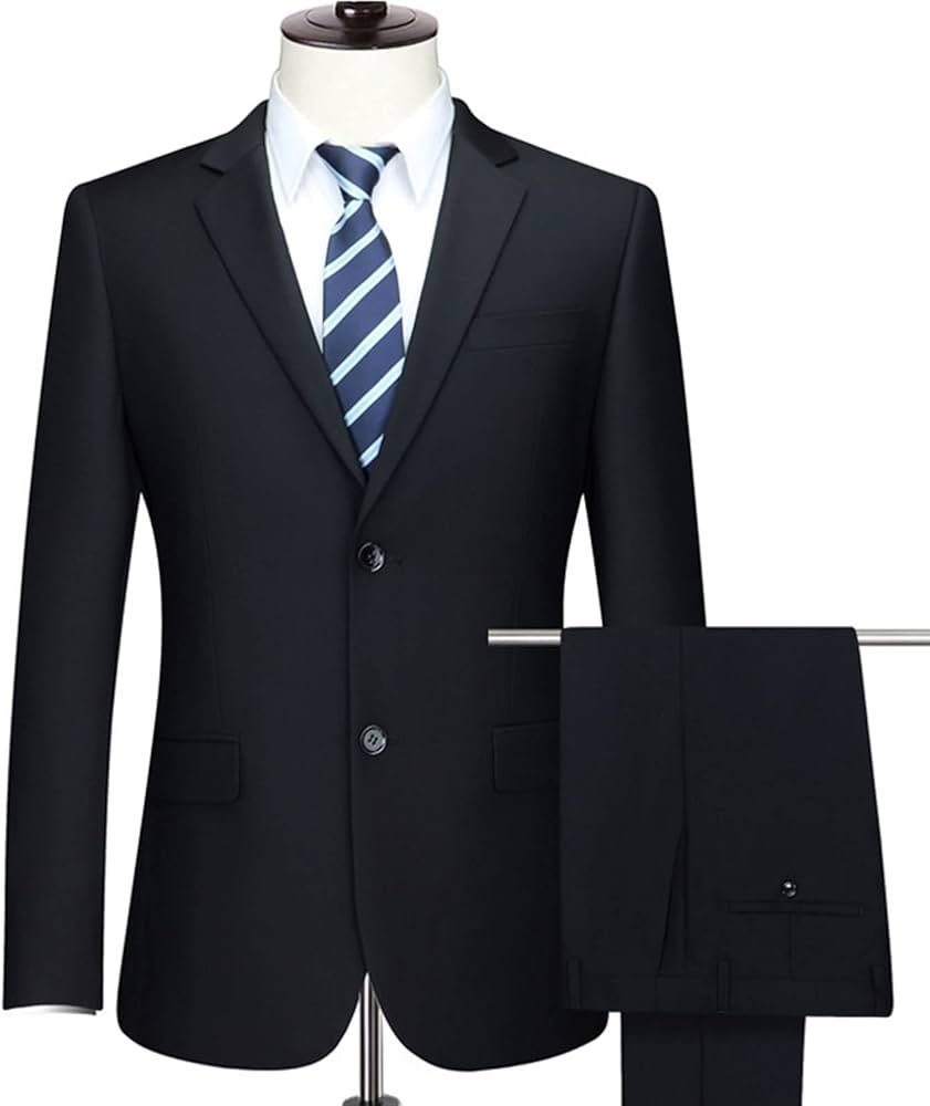 Hommes Tuxedos Costume Veste à Deux Boutons et Pantalon Noir ...