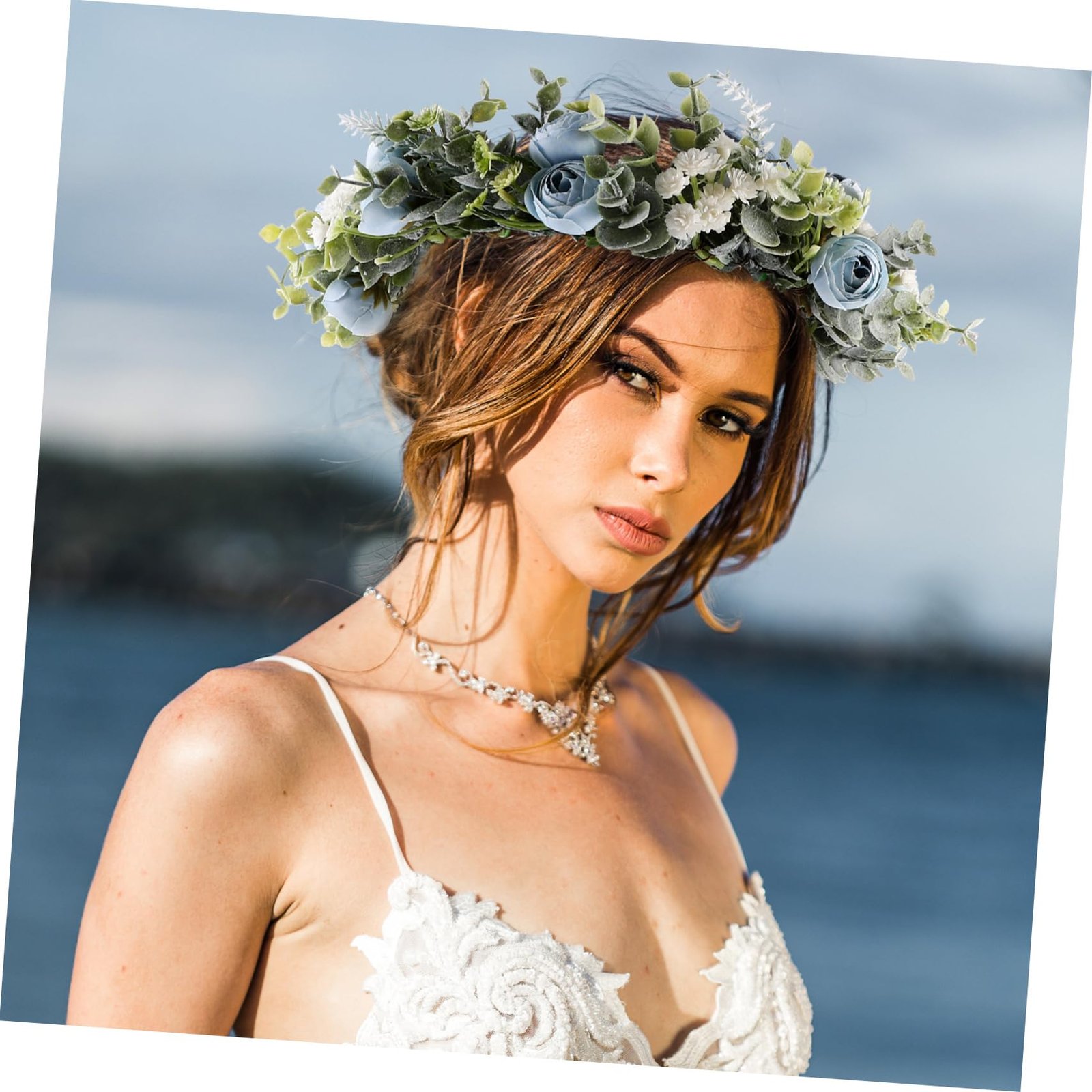 Homoyoyo Bridal Crown Flower Tiara Women Floral Hair ...