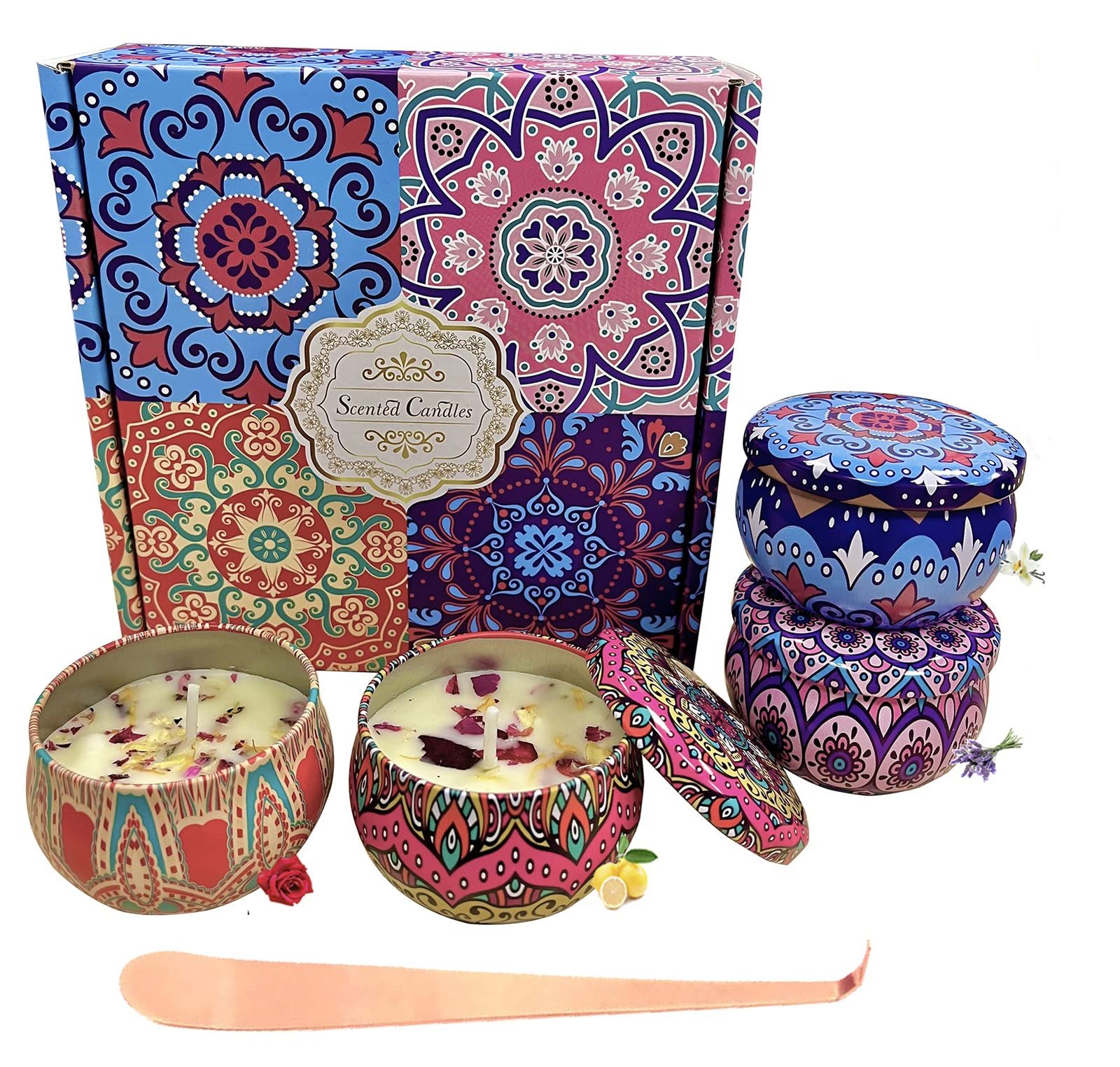 HorBous Soy Scented Candle Gift Set for women, Fragrance ...