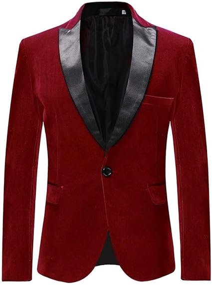 HOTK Hommes Slim Fit 2 Piece Tuxedos Groom Velours Costume ...