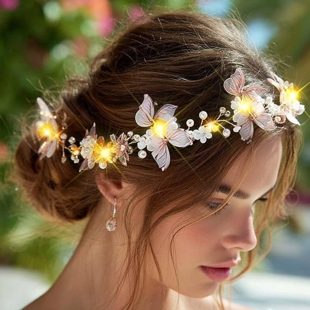 Housoutil Fairy Hair Accessories Bride Helmet Hawaiian Headset ...