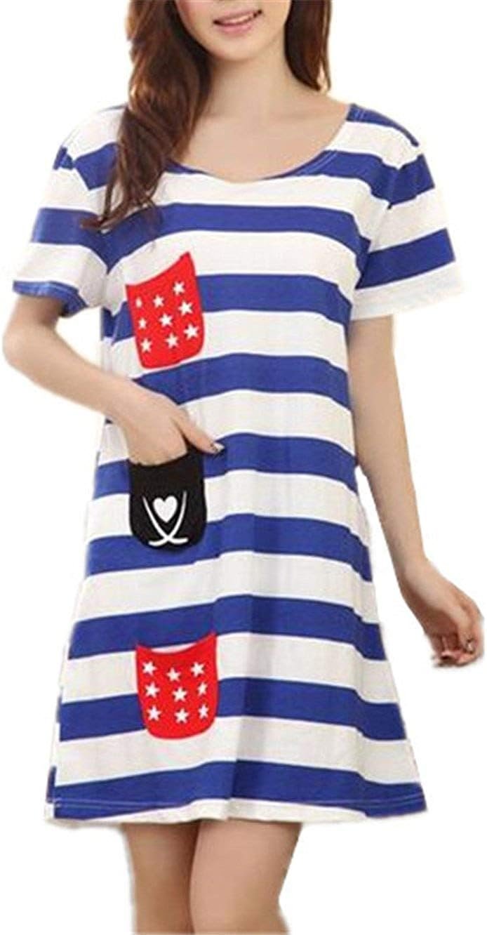 Huixin Nightgowns Ladies Elegant Printed Love Sleepwear ...