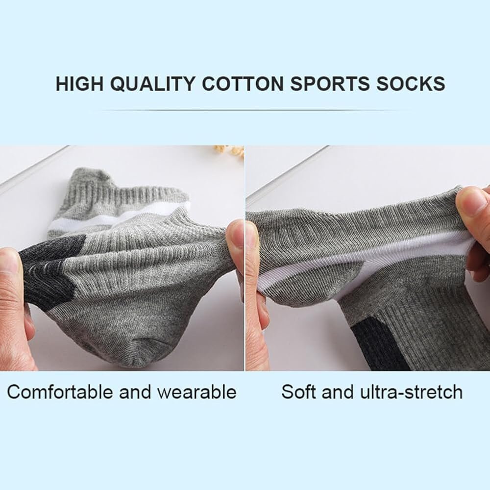 ISAKEN Men's Cotton Sports Socks, Men's Cotton Tennis ...