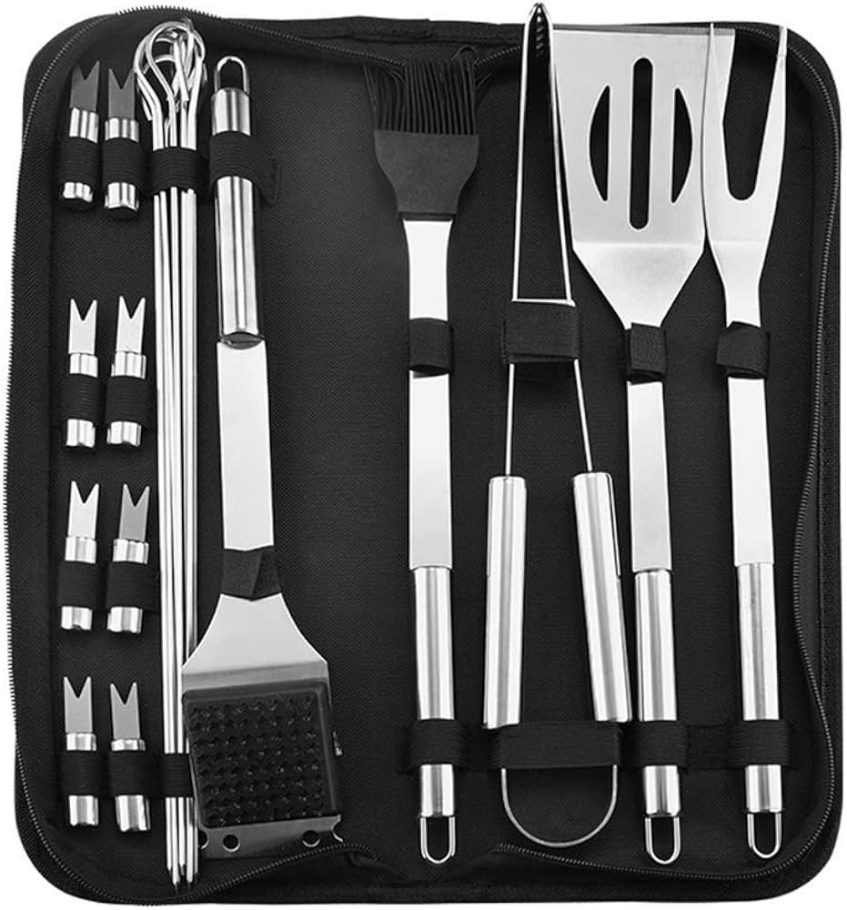 Iwinna BBQ Grill Tool Set, 20 Pcs Stainless Steel Barbecue ...
