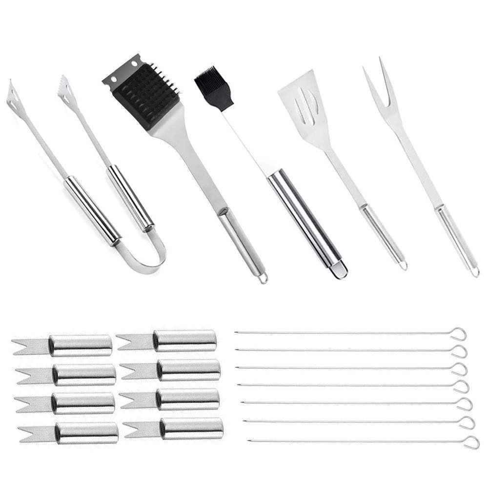 Iwinna BBQ Grill Tool Set, 20 Pcs Stainless Steel Barbecue ...