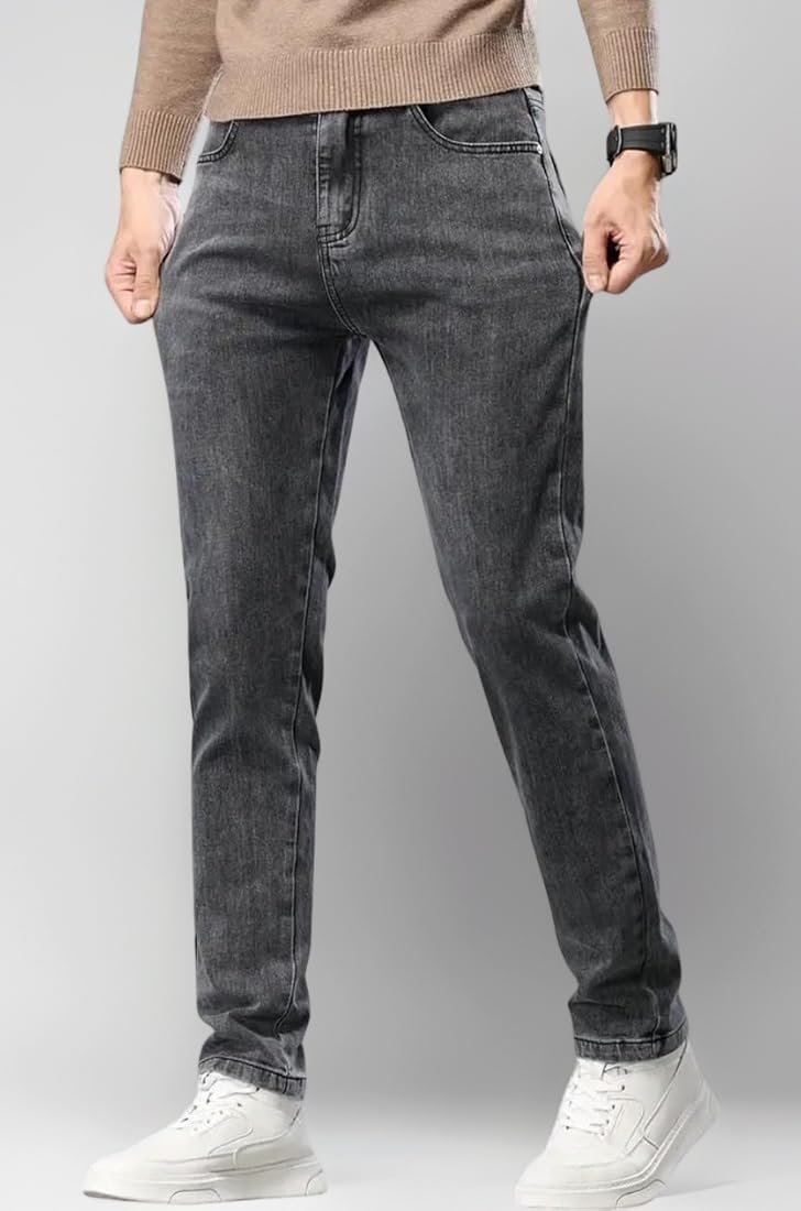 Jean Slim Fit Homme Gris Anthracite Stretch