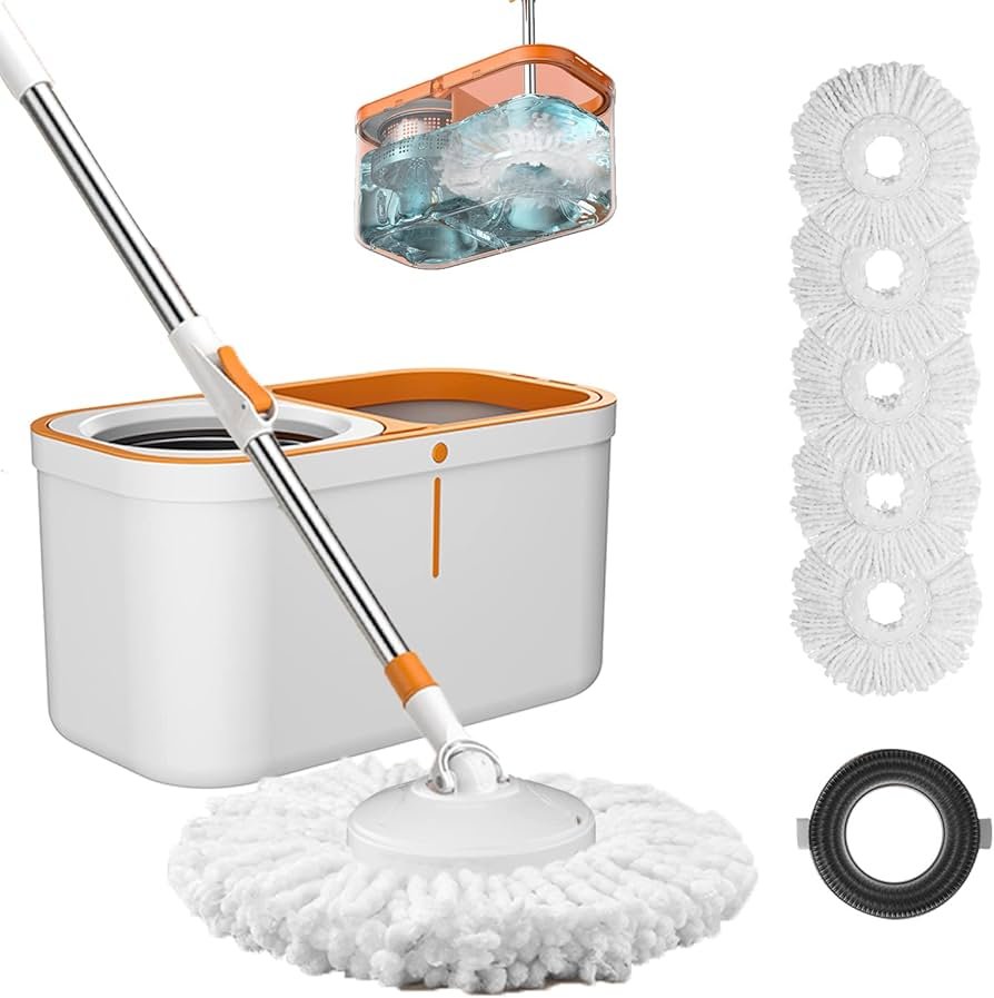 Jlobnyiun Mop & Bucket Set with Wringer - Removable Rotating ...