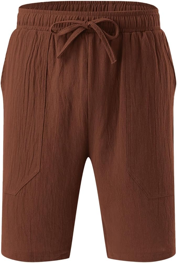 JUANMAO Short Homme Lin Été, Capri Shorts Bermudas ...