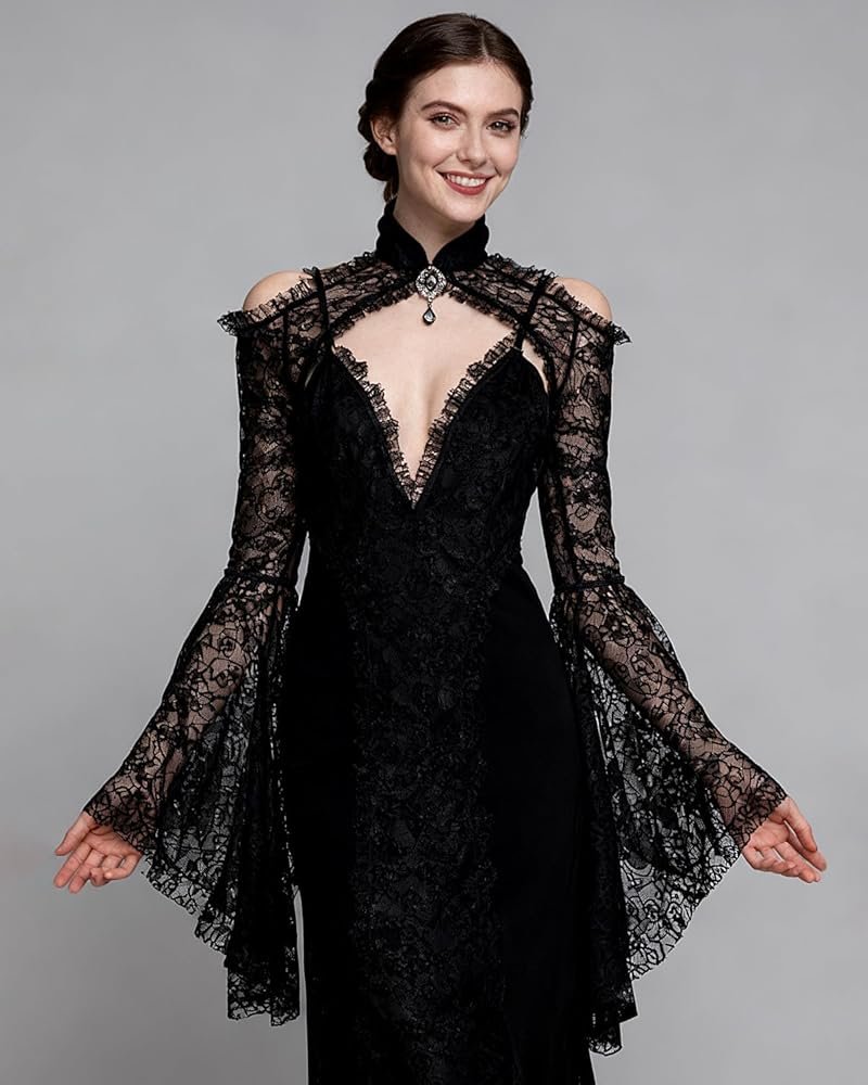 keland Femmes Top Boléro Shrug en Dentelle Lolita Gothique ...