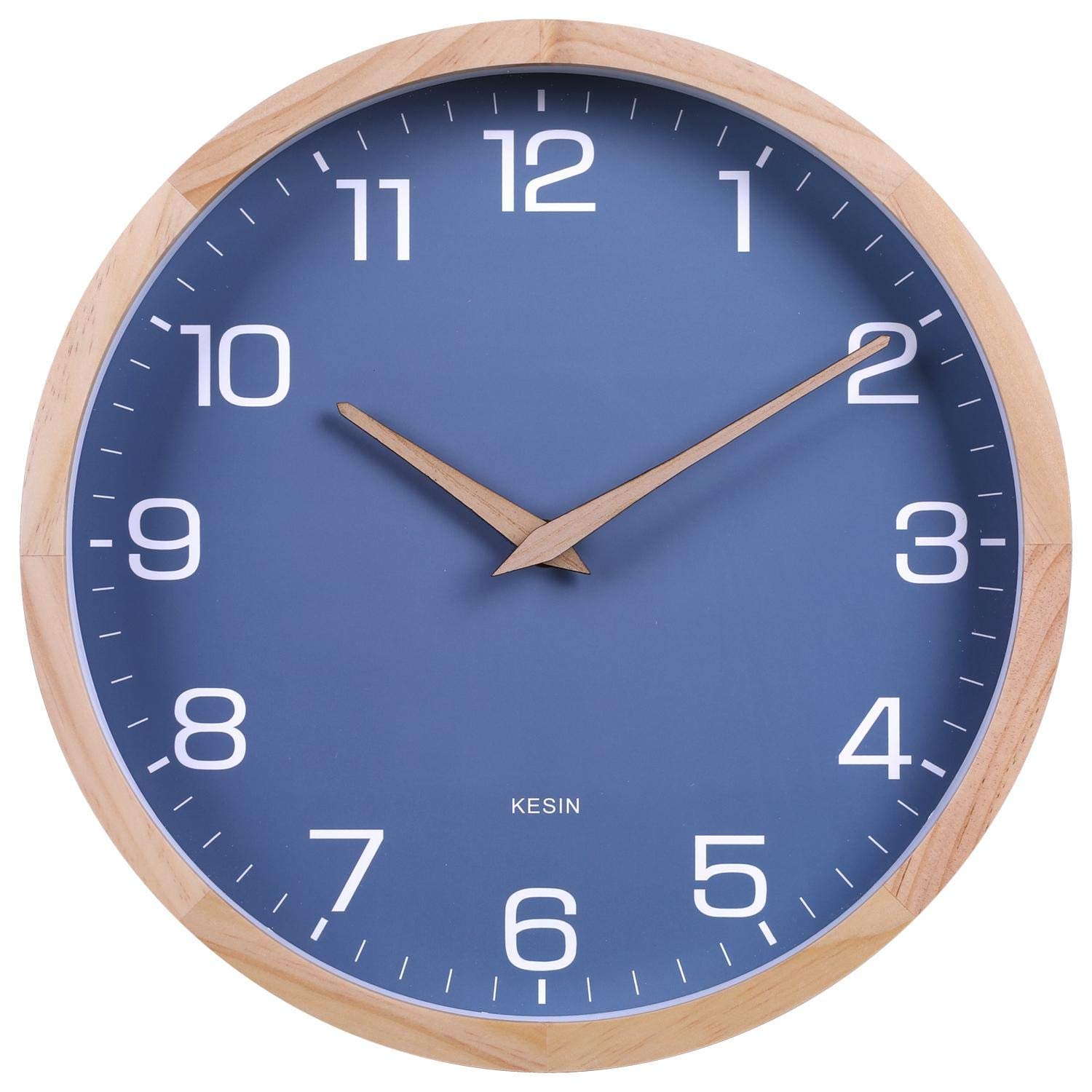 Kesin Wall Clock 12 inch Silent Non Ticking Wood Wall Clocks ...