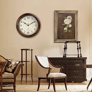 Kesin Wall Clock Wood 14 inch Silent Wall Clocks Large Decorative ...