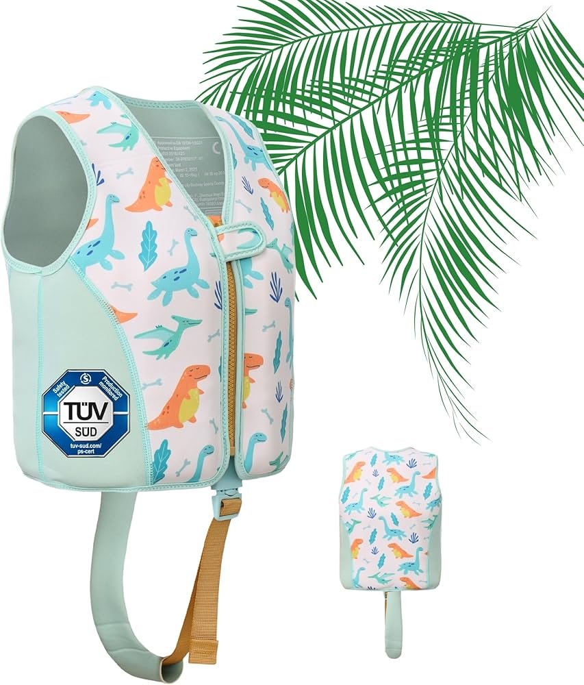 Kids Swim Vest Buoyancy Aid 3-6 Years UPF 50+, Dinosaur Design ...