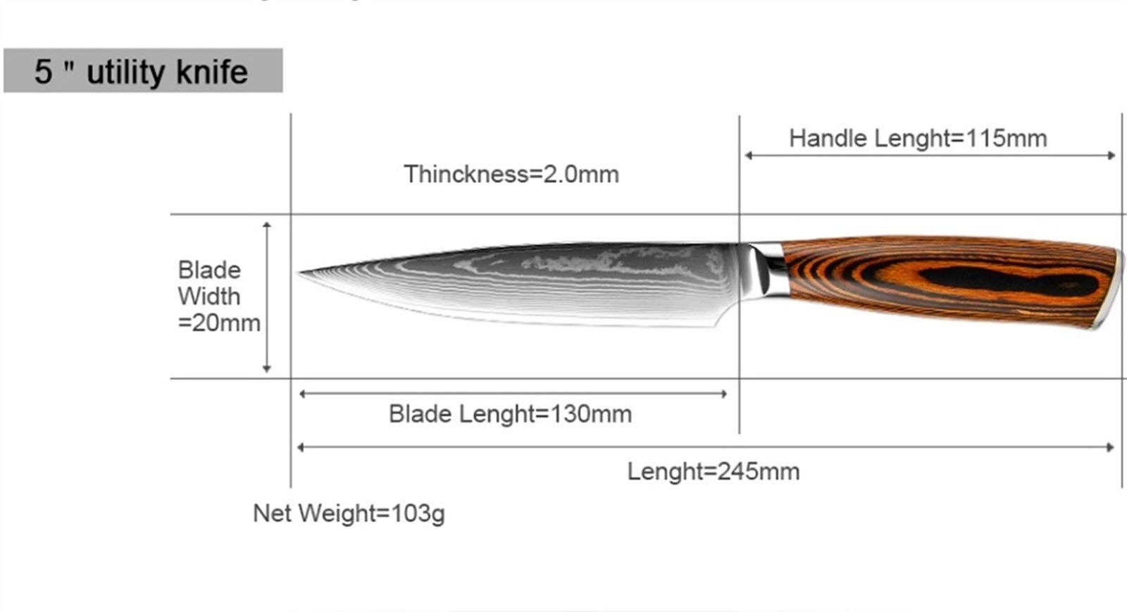Kitchen Knives Set Damascus Steel Very Sharp Chef Knife Cleaver ...
