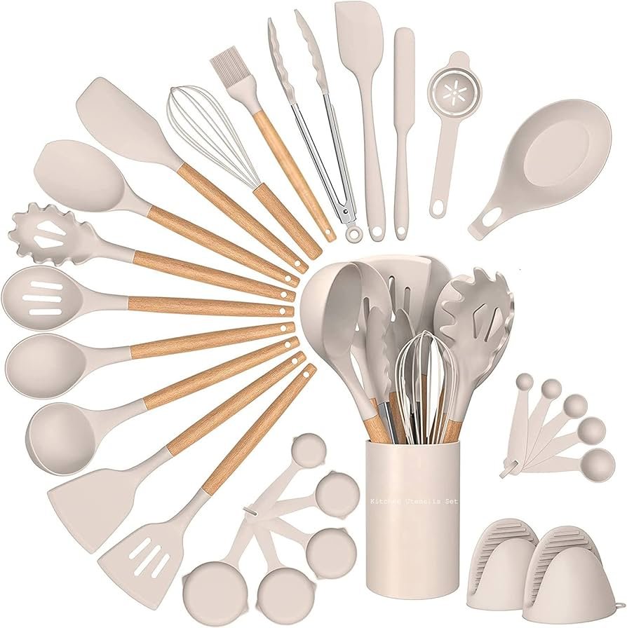 Kitchen Utensil Set, 28 Pieces Silicone Kitchen Utensils, Spatula ...
