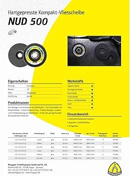 Klingspor NUD 500 Lot de 5 disques compacts 115 x 13 x 22,23 mm ...
