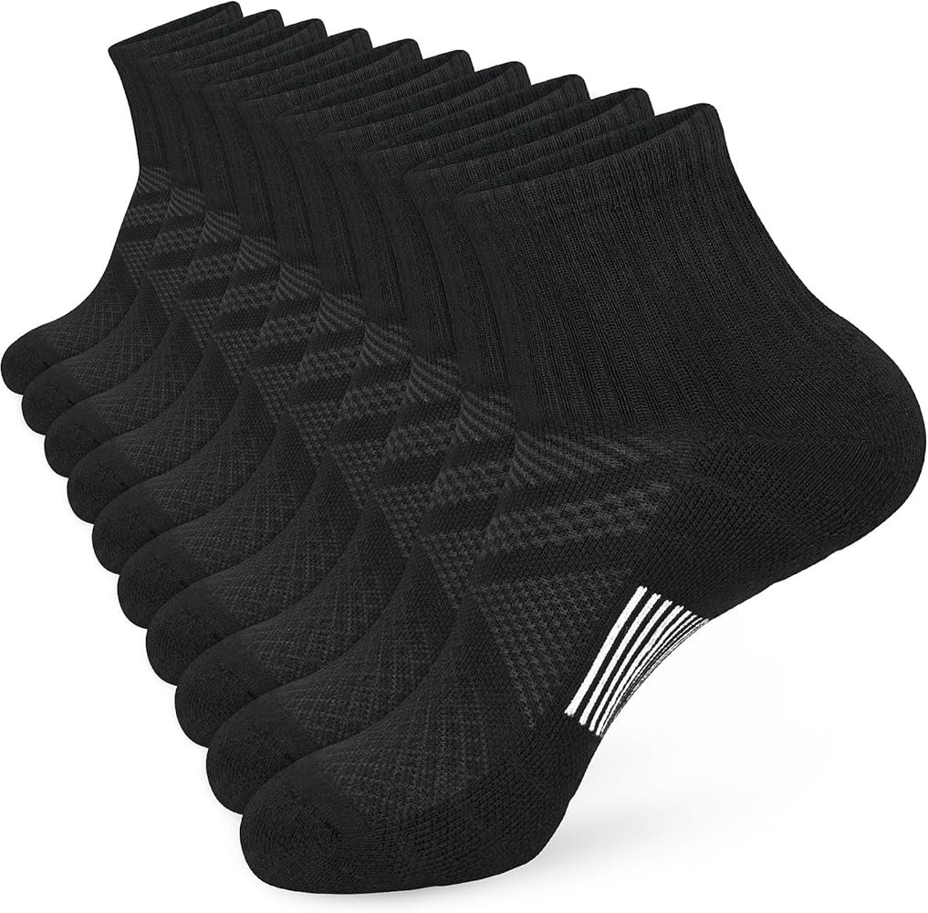 KOOOGEAR 5 Pairs Womens Cotton Padded Sports Socks Anti ...