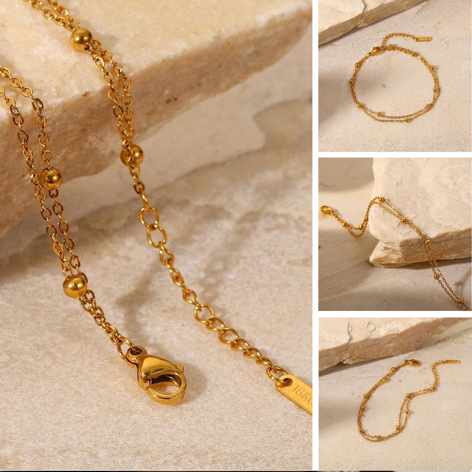 Kryzalite® Bracelets en or pour femme, bracelet superposé plaqué ...