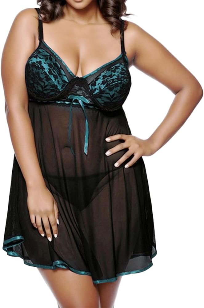 Ladies Nightgown Nightgown Large Size Sexy Sleepwear Lingerie ...