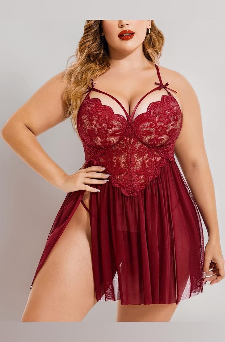 Ladies Nightgown Nightgown Large Size Sexy Sleepwear Lingerie ...