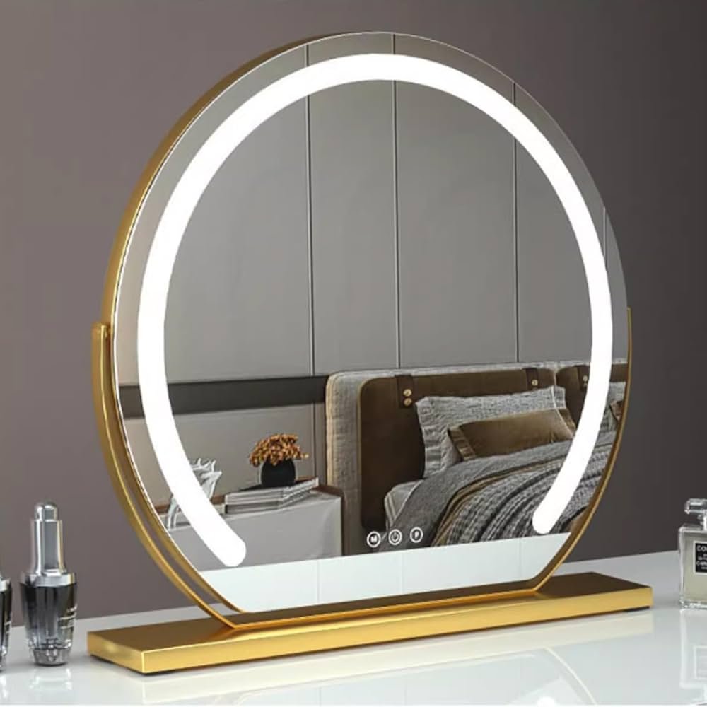 Large Makeup Mirror with Light, Vanity Mirror with Smart Button ...