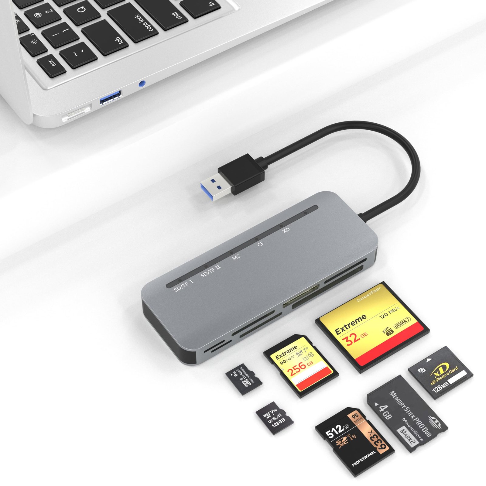 Lecteur Carte SD USB 3.0,Lecteur de Carte Mémoire 7 en 1,lit 5 ...