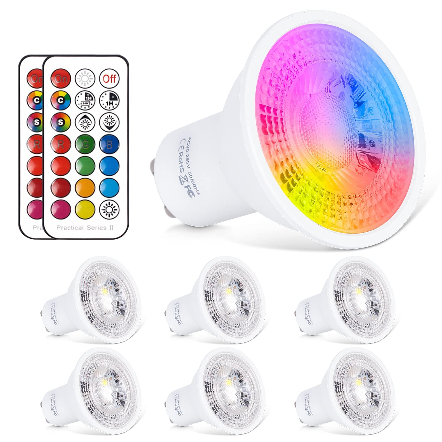 LED Recessed Spotlights GU10 RGB Colour Changing Lamp Warm ...