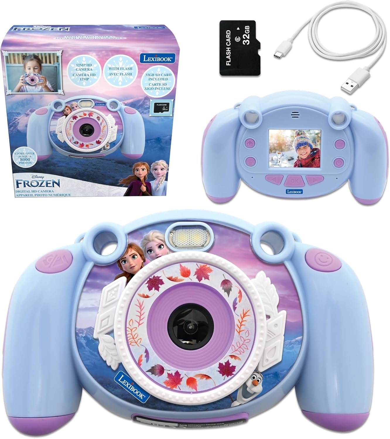 Lexibook, Appareil photo pour enfants, fonction photo, vidéo, audio et jeux, DJ080
