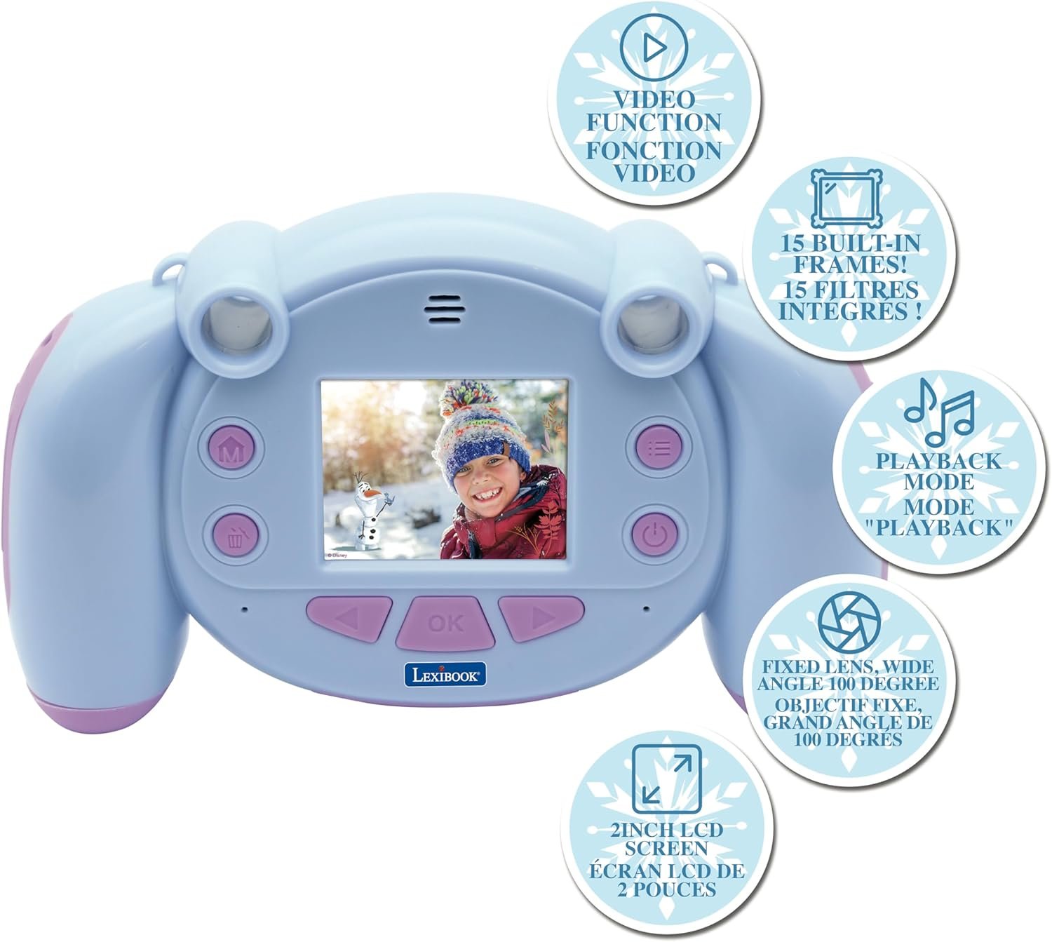 Lexibook, Appareil photo pour enfants, fonction photo, vidéo, audio et jeux, DJ080