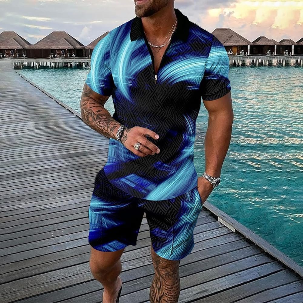liaddkv 2024 Men Fashion Elegant: Men's Jogging Set Short Set ...
