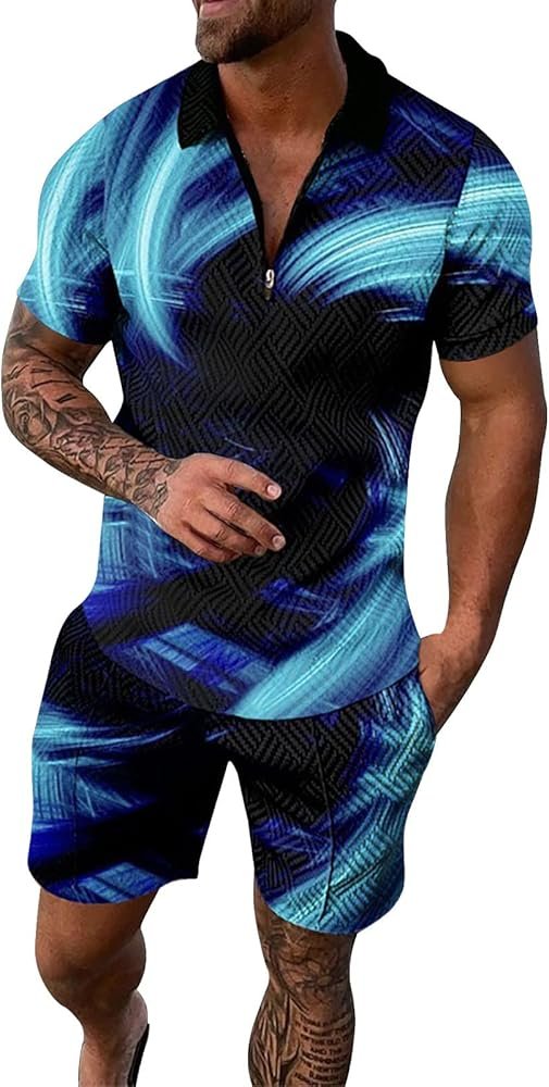 liaddkv 2024 Men Fashion Elegant: Men's Jogging Set Short Set ...