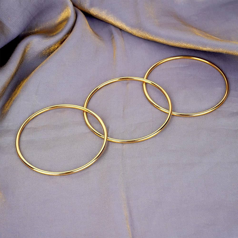 Linkidea Lot de 6 bracelets joncs pour femme en acier inoxydable ...