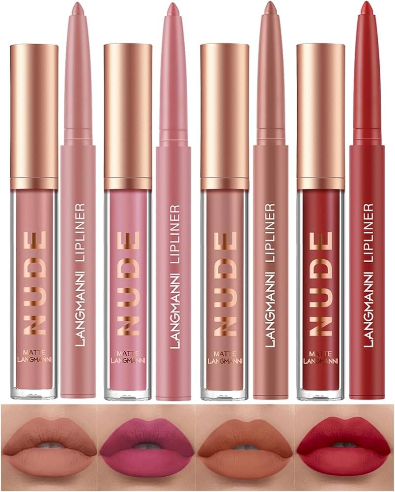 Lipstick Long Lasting, Nude Lipstick Set, Set of 4, Non-Stick ...