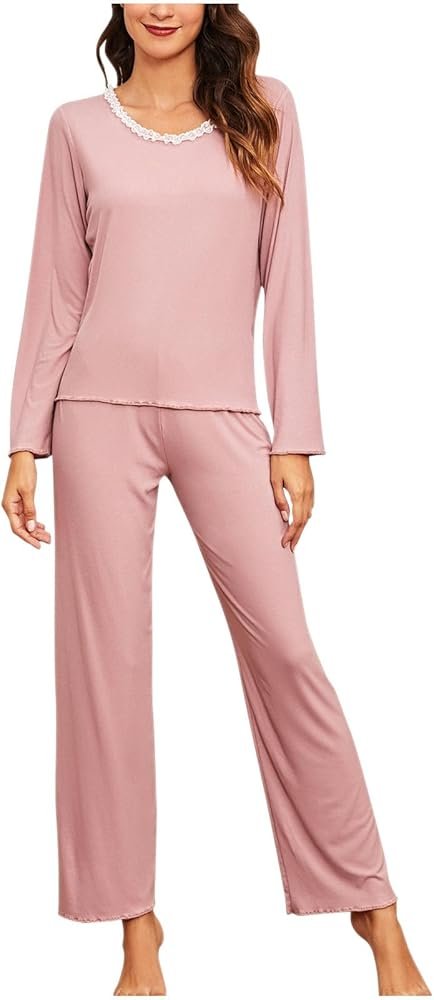 Long Pyjamas Women Cotton Pajamas Set 2 Pieces Long Sleeve ...