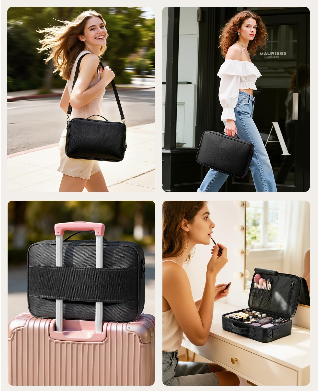 Luxspire Vanity and Makeup Bags, Women's Cosmetic Bag, Toiletry ...