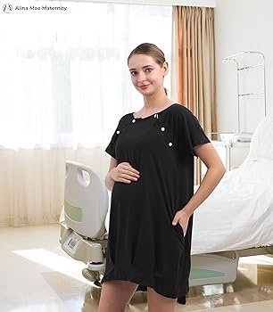 Maternity Nightdress Nursing Pajamas Baby Women Nightgown ...