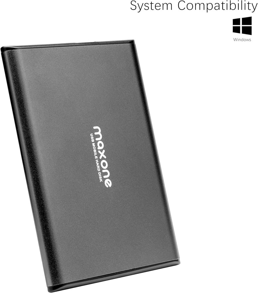 Maxone 1To Disque Dur Externe Portable USB 3.0 Aluminium Gris
