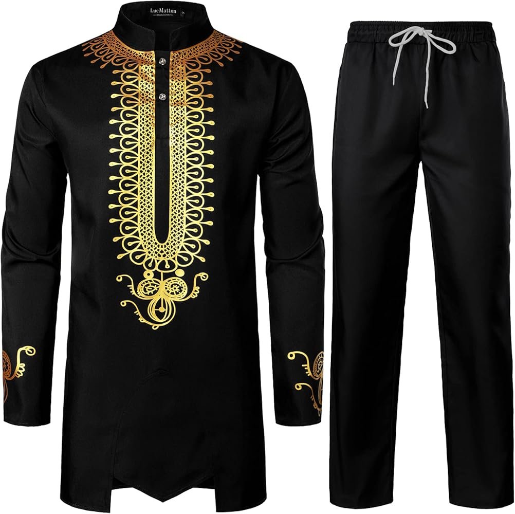 Men's 2 Piece Outfit TraÉditional Tunic And Pants Suit Ethnic African ...