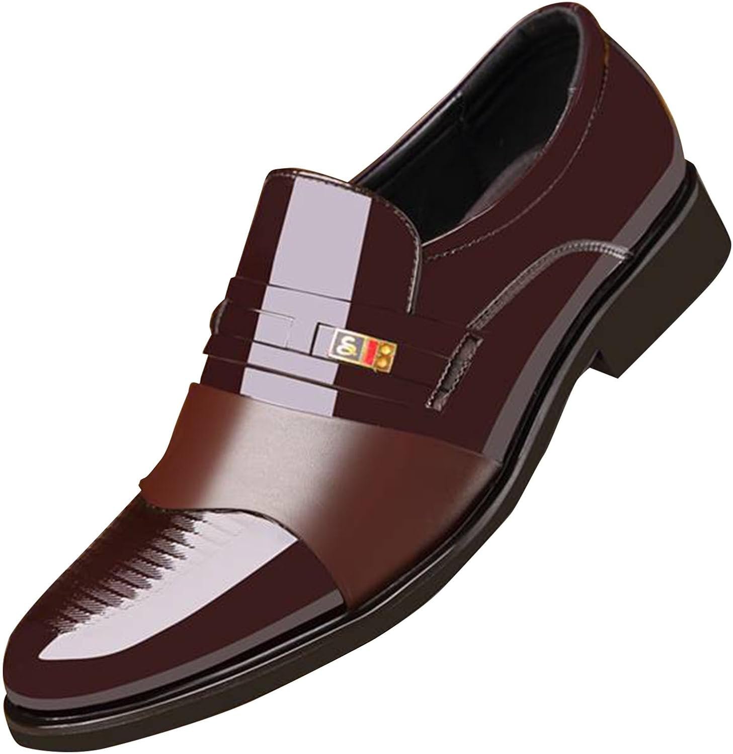 Men's Leather Pointed Toe Business Casual Dress Shoes ...