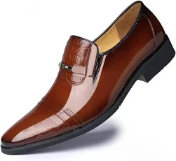 Men's Leather Pointed Toe Business Casual Dress Shoes ...