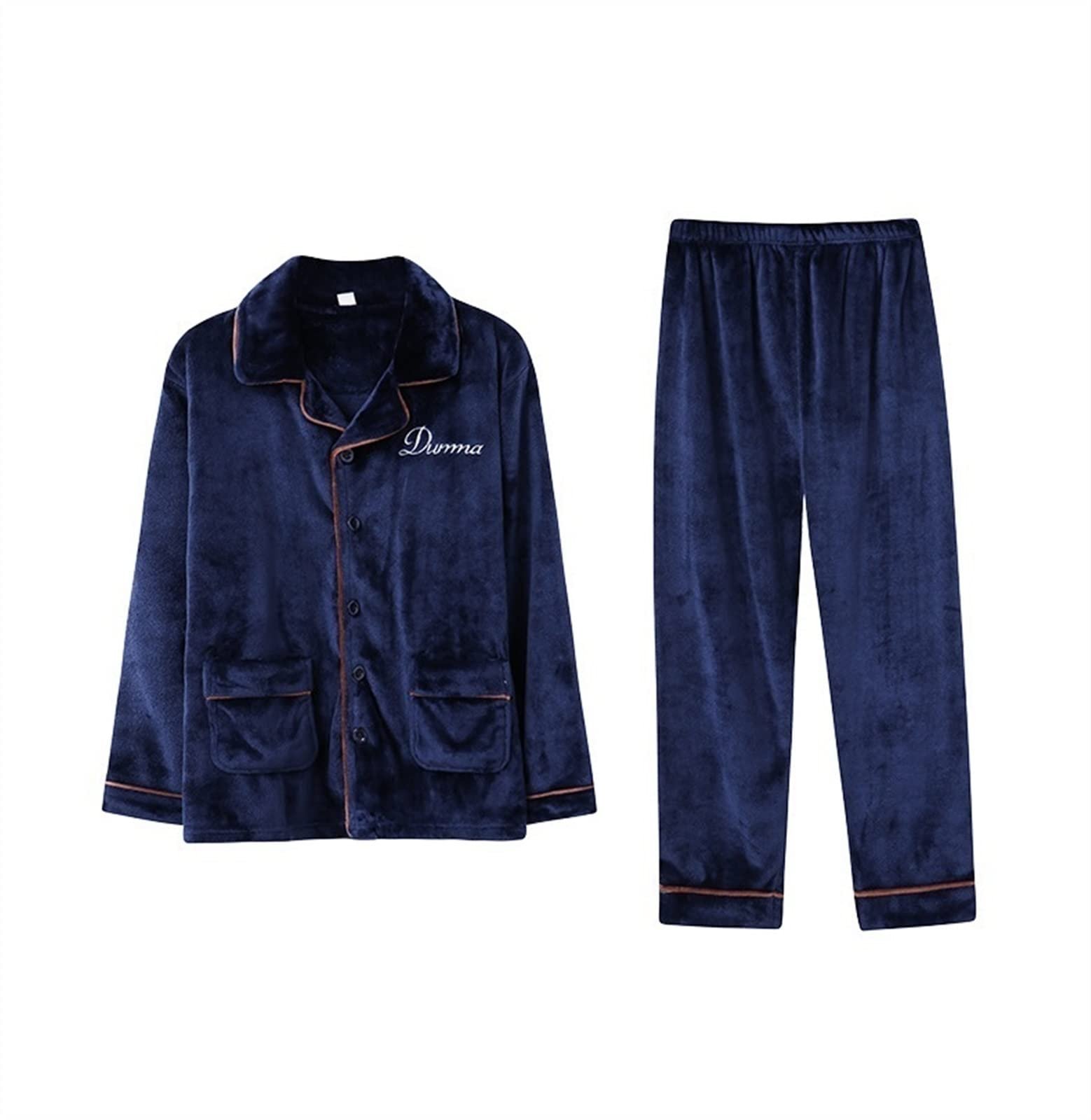 Men's Pyjamas Set of Pyjamas for Men, Warm Fleece Pajamas for ...