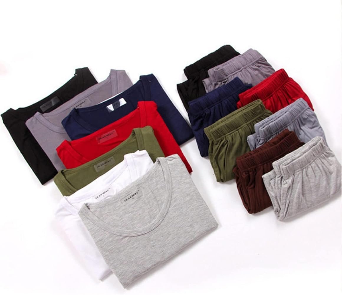 Men's Pyjamas Set Short Sleeve Short Round Neck Pyjashort for ...
