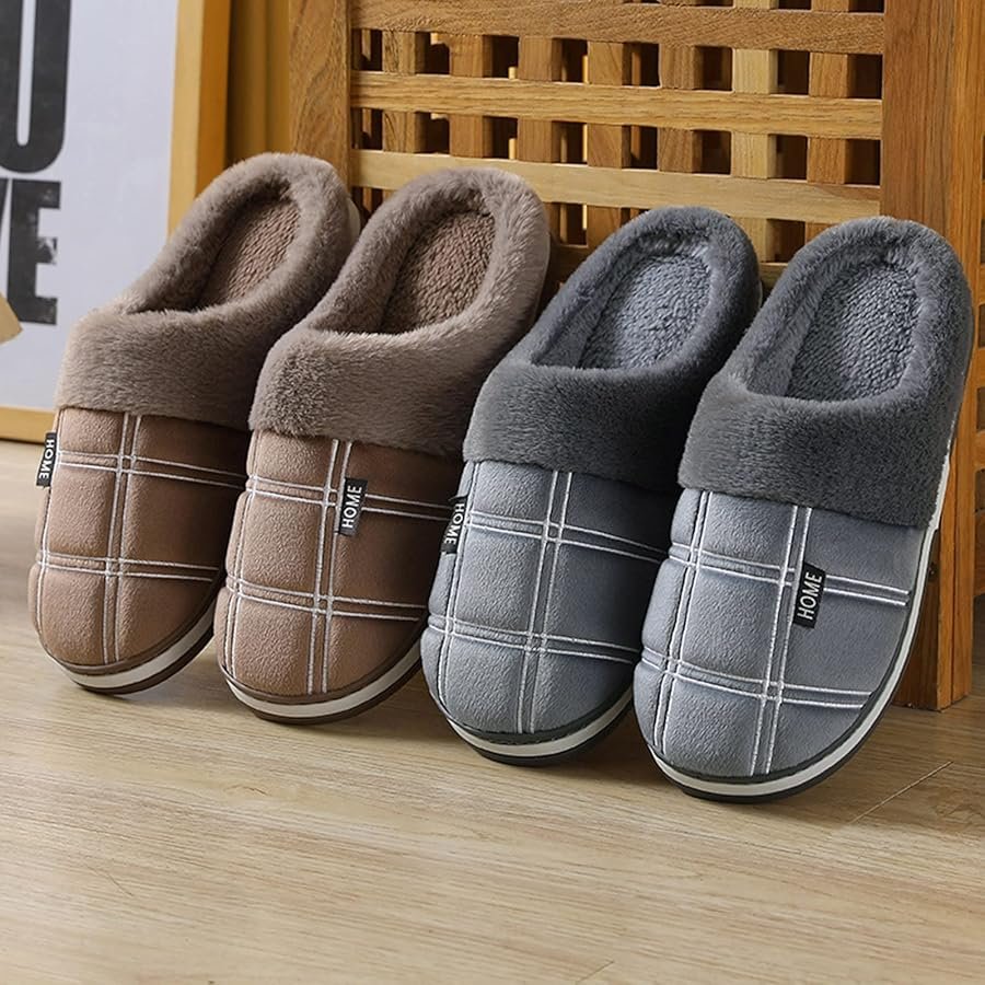 men's slippers memory foam slippers warm winter slippers ...