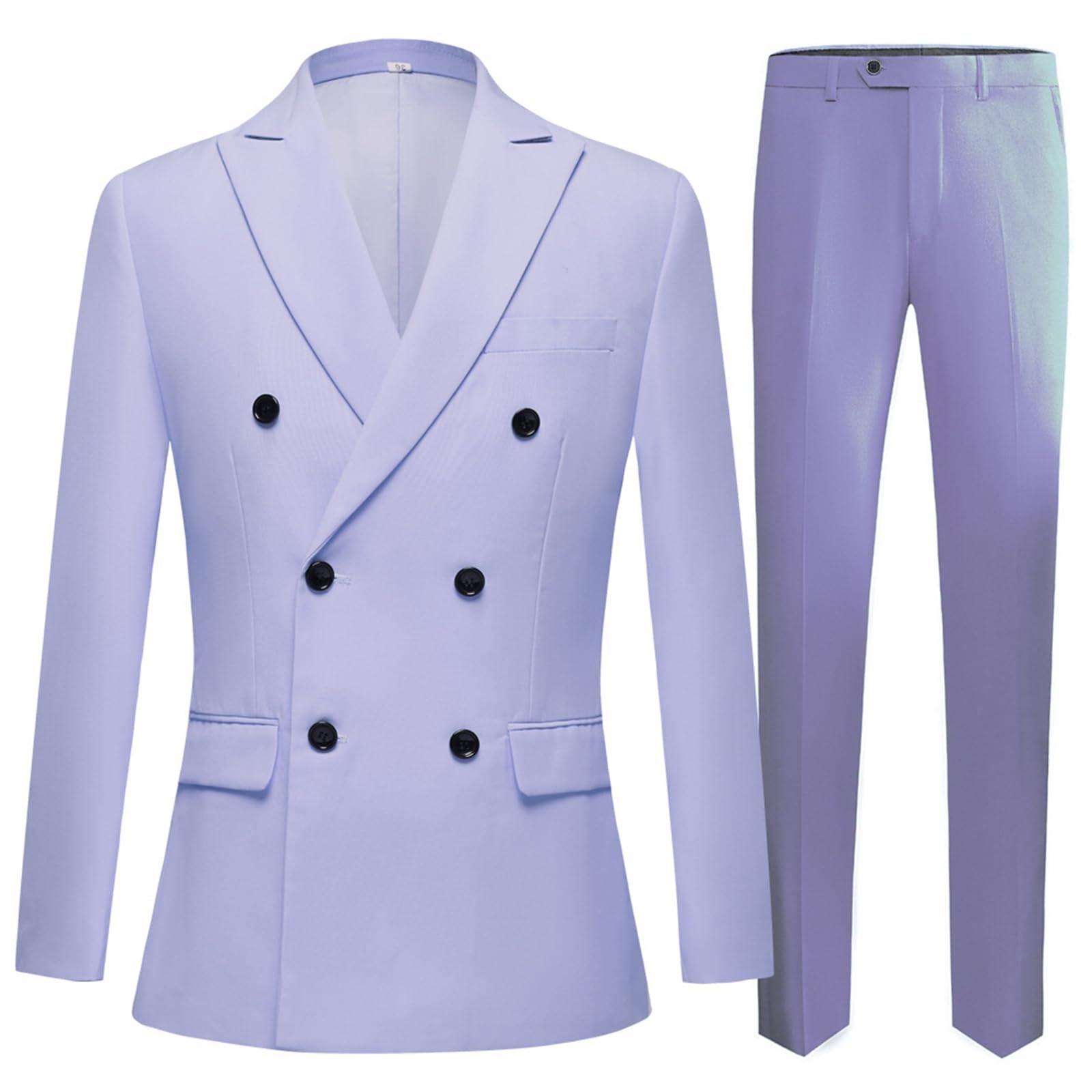 Men's Suits, 2 Pieces Solid Color Blazer Cross Fitted Dress Casual ...