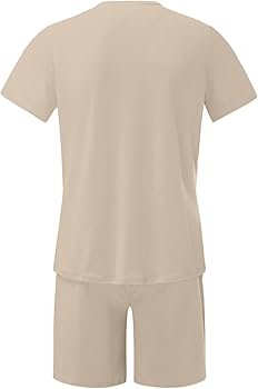 Men's Summer T-Shirt and Shorts Set Slim Cut Tee Shirt ...