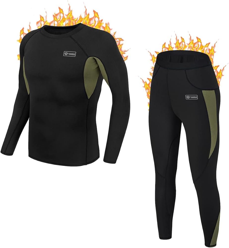 Men's Thermal Underwear Set + Long Sleeve Warm Winter Indoor ...