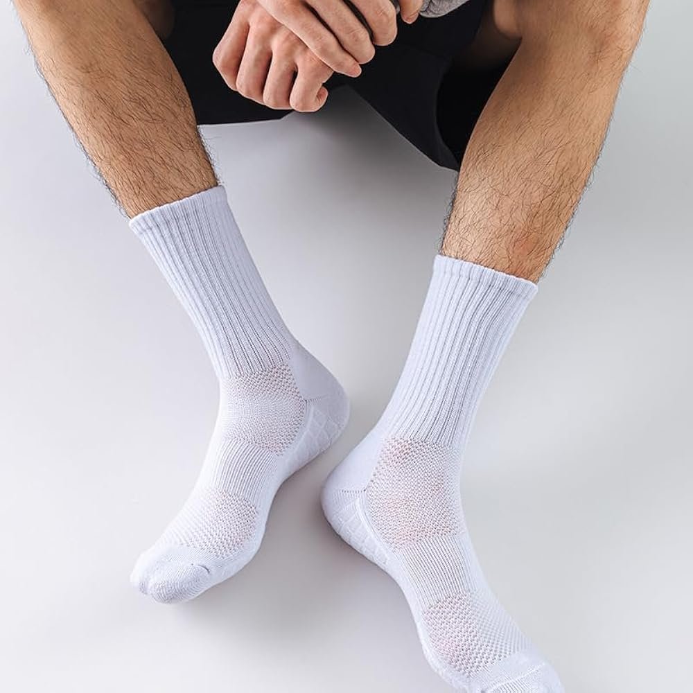 Men's White High Socks for Adults, Sports Socks, Elastic ...
