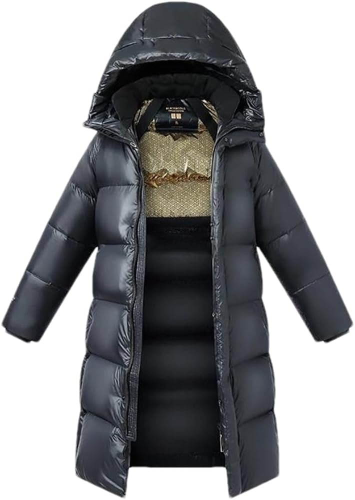Men's X-Long Down Jacket Winter Hooded Down Jacket Thick ...